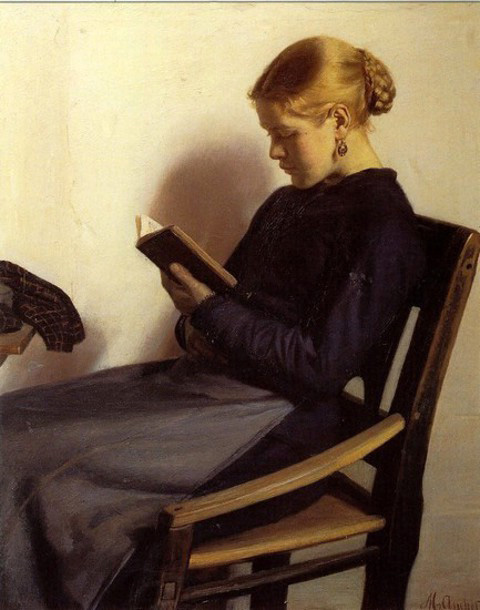 "A Young Girl Reading," by Michael Peter Ancher, 1890.