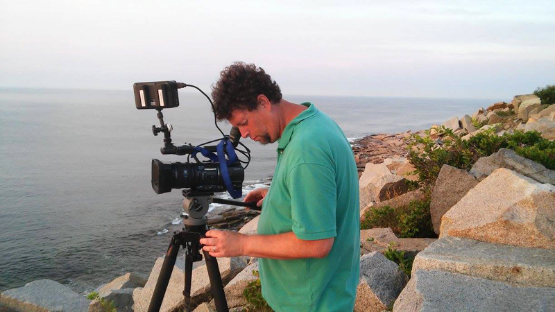 Filmmaker David Wittkower at work on "Dead in the Water," his new documentary film on New England's fishing industry. (Photo courtesy David Wittkower)