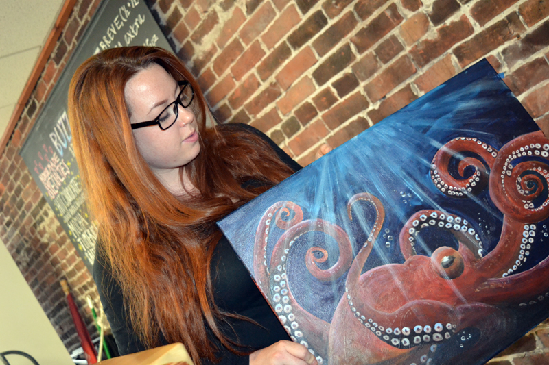 Samantha Merrill with her favorite painting. (Christine LaPado-Breglia photo)