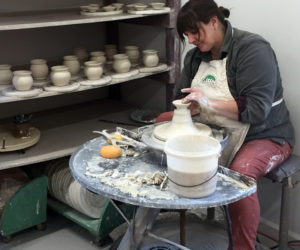 Ceramicist Liz Proffetty throws a pot. (Photo courtesy Liz Proffetty)