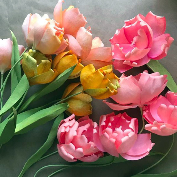 Paper tulips