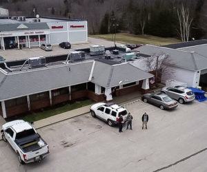 An aerial view of Coastal Car Wash and Detail Center and Harbor's Choice Laundry and Dry Cleaning in Boothbay Harbor. (Photo courtesy Dennis Boyd/Boyd's Eye View)