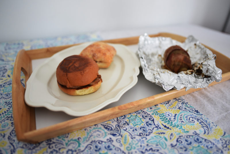 Some examples of Sweet Georgia BBQ dishes include pulled chicken and "potato bombs." (Jessica Picard photo)