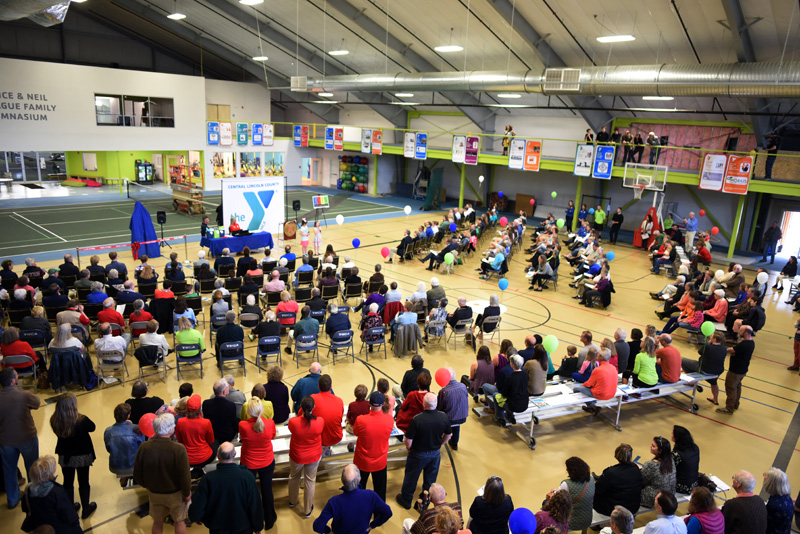 More than 300 people attend the grand reopening of the Central Lincoln County YMCA in Damariscotta on Sunday, April 29. (Jessica Picard photo)