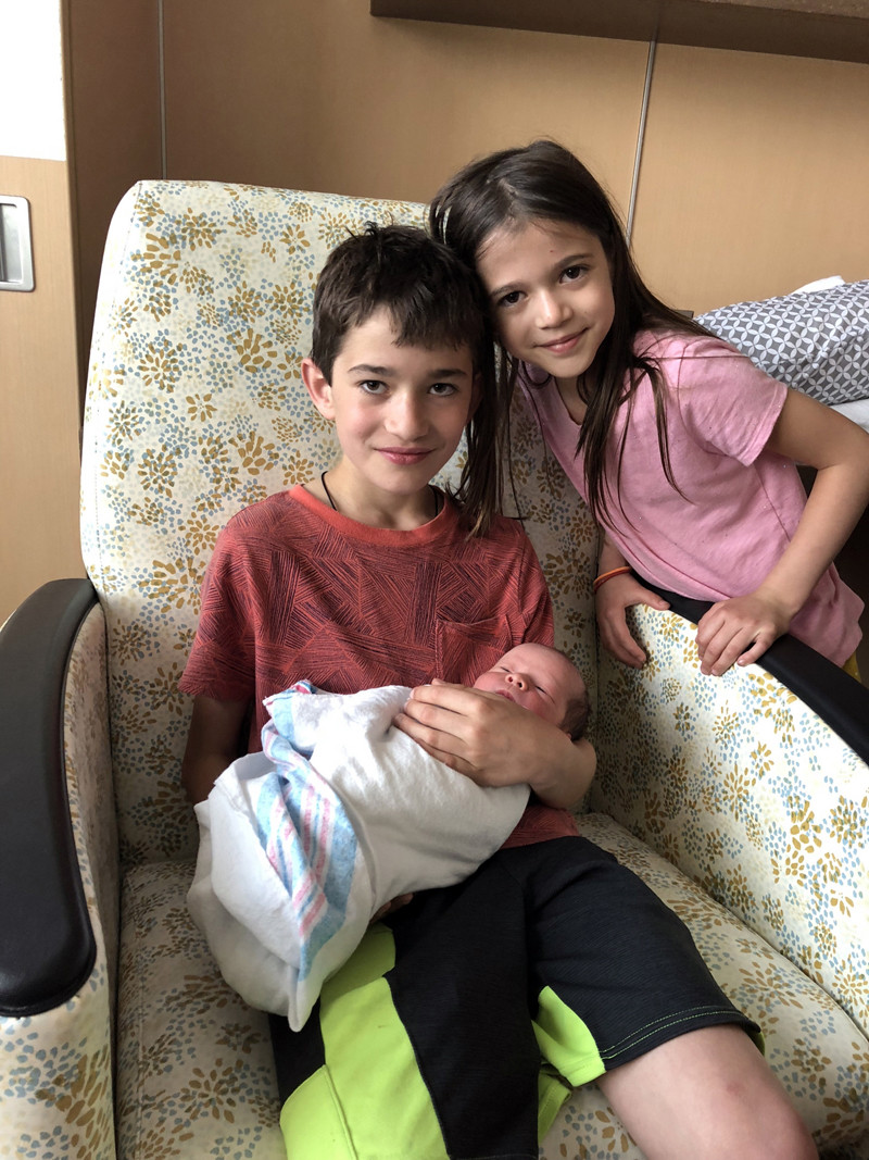 Elijah and Naomi with baby brother Jonah River Jamieson.