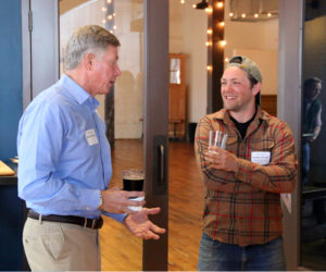 Jonathan Turcotte (right) of Glidden Point Oyster Farms with mentor Mark Dvorozniak. (Photo courtesy Barry Fitzsimmons)