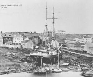 Brig Stacy Clark, 373 tons, built by E.O. Clark, 1879. (Photo courtesy Maine Maritime Museum)