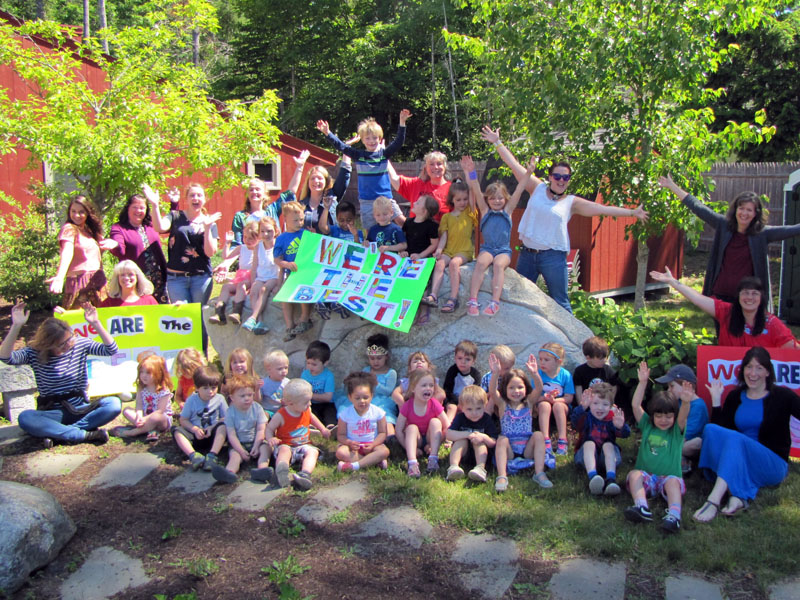 Coastal Kids Preschool celebrates after being selected by readers of Down East Magazine as the top preschool in Maine. (Photo courtesy Mimi Reeves)