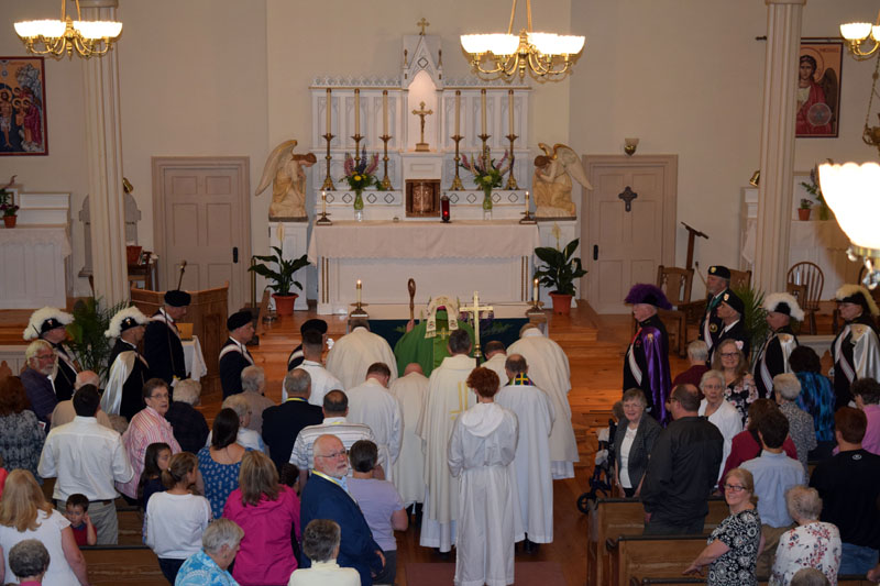 Approximately 250 people attended the 200th anniversary Mass at St. Denis Church in Whitefield on Sunday, June 10. (Jessica Clifford photo)
