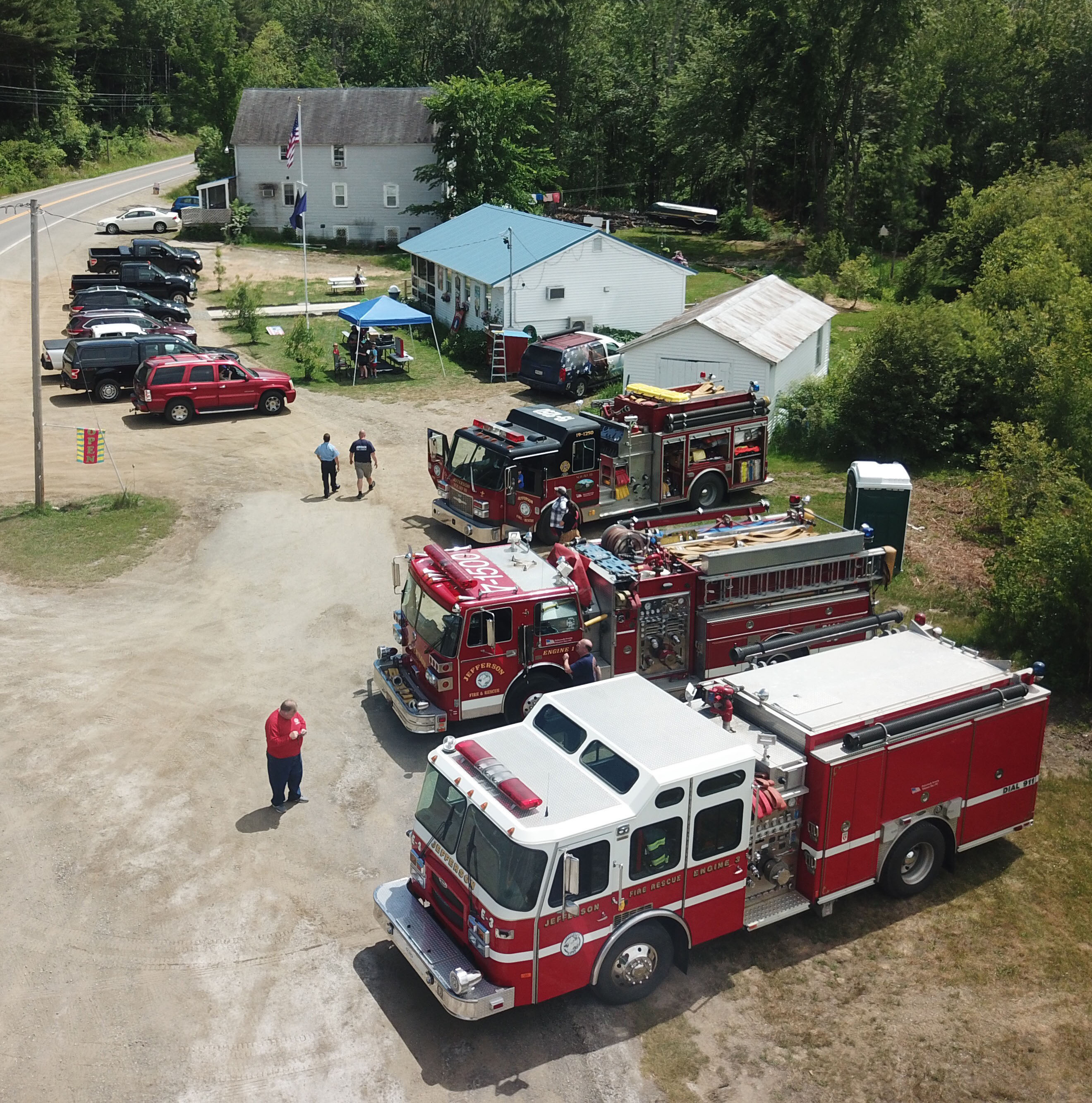 A drone's-eye view of the Jefferson Scoop during the Jefferson Fire and Rescue fundraiser Saturday. (Photo courtesy Joe Holland)