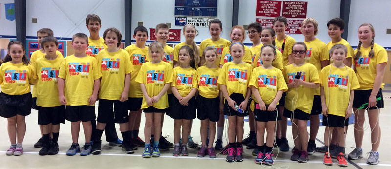 Liz Giles-Brown poses with the 2016 Spindrifters jump-rope team. (Photo courtesy Liz Giles-Brown)