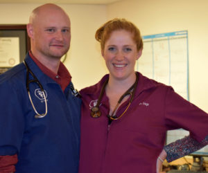 Dr. Art Charles and Dr. Bailey Gage took over ownership of Medomak Veterinary Services, on Route 1 in Waldoboro, in December 2017. (Alexander Violo photo)