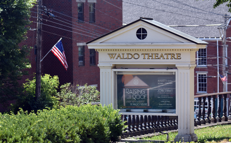 The Waldo Theatre marquee advertises the upcoming Raising the Roof fundraiser. (Alexander Violo photo)