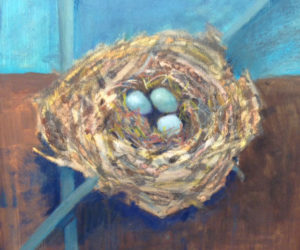 "Nest ll," an oil painting by Carol Wiley.