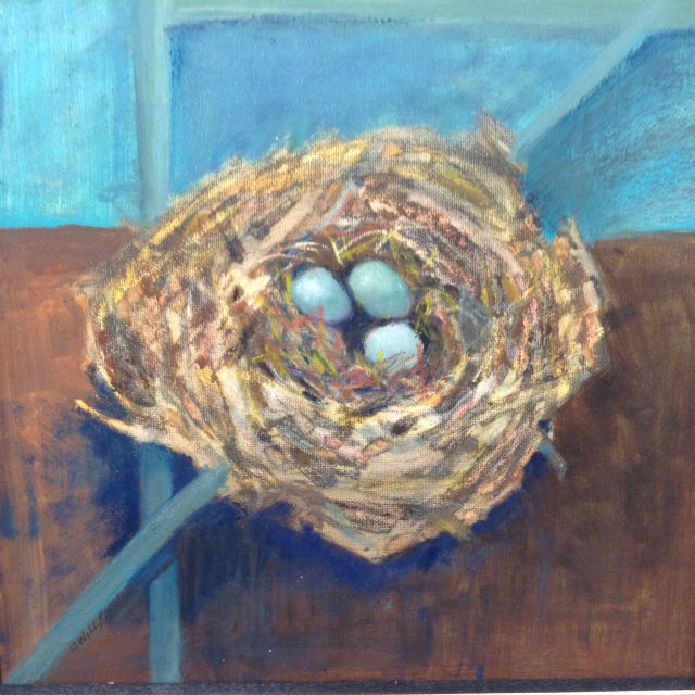 "Nest ll," an oil painting by Carol Wiley.