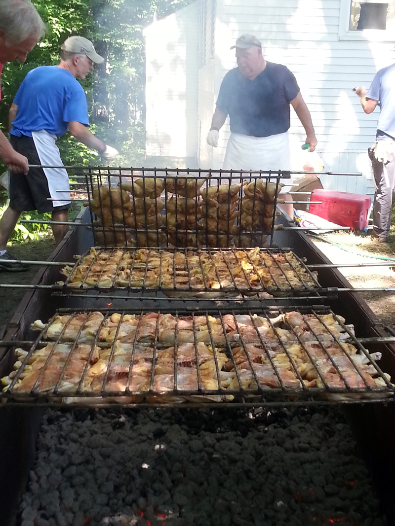Barbecuing chicken at North Nobleboro Day. The Lincoln County News