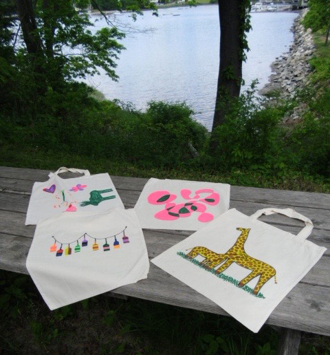 Kids can decorate cotton shopping bags at Savory Maine during the Twin Villages ArtWalk on Friday, July 20.