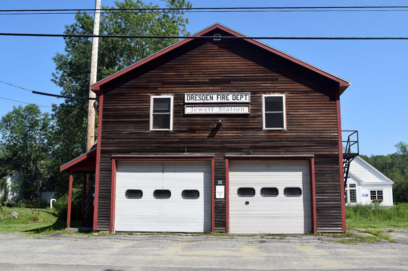 The Dresden Fire Department's original fire station in Dresden Mills, now known as Jewett Station. (Jessica Clifford photo)