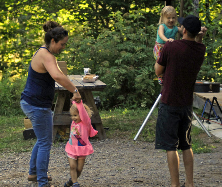 Amanda and Eric Albee dance with daughters Aurora and Everest. (Joelle Troiano photo)