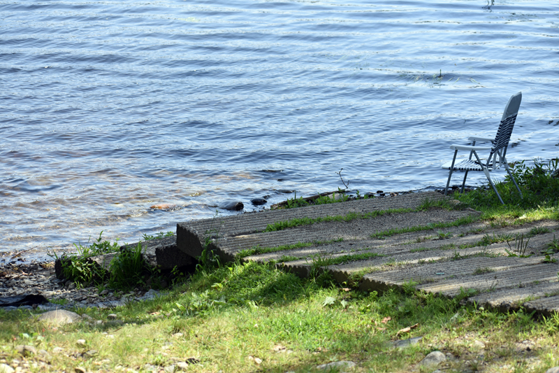 The carry-in launch at Dyer Long Pond is out of the water. The launches are designed to enter the water, according to Diano Circo, of the Maine Department of Inland Fisheries and Wildlife. (Alexander Violo photo)