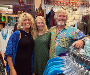 From left: Kim, Carly, and Pete Erskine at the Mexicali Blues store in Newcastle. (Suzi Thayer photo)