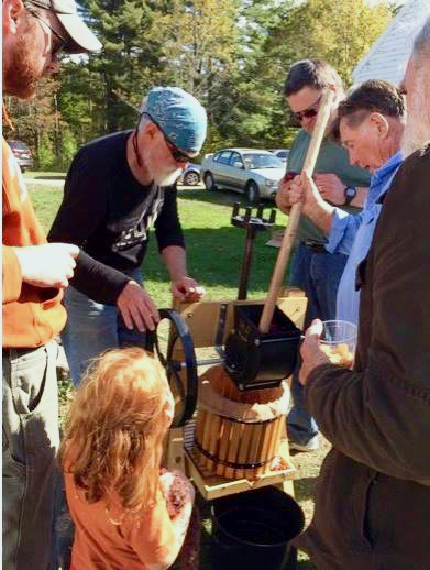 Pressing cider at Pownalborough Courthouse.