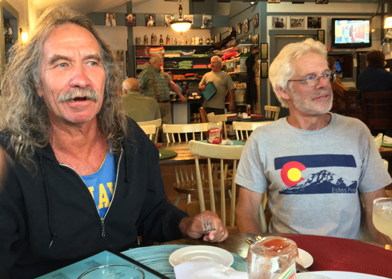 Jeff Brown (left) and Pete Thayer at the Happy Clam in Tenants Harbor. (Suzi Thayer photo)