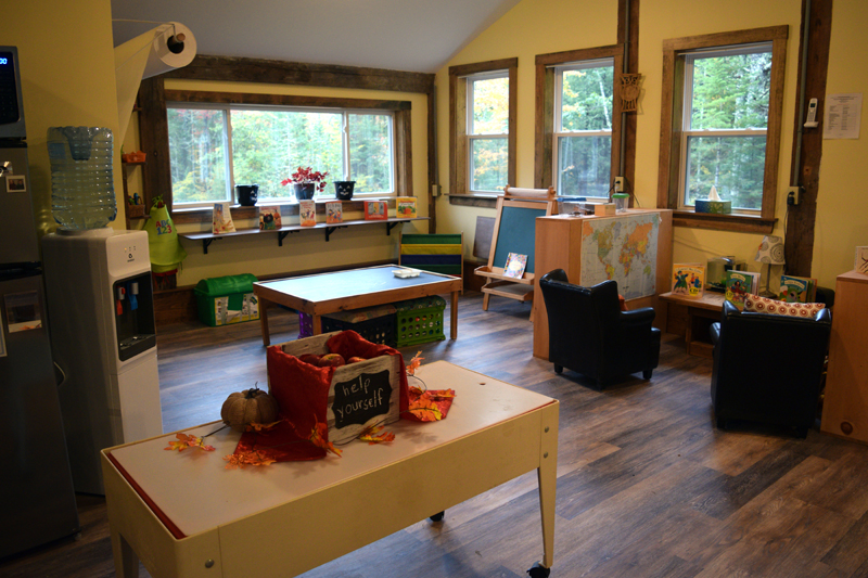 A play area for students at Sheepscot Valley Hinterland Preschool. (Jessica Clifford photo)