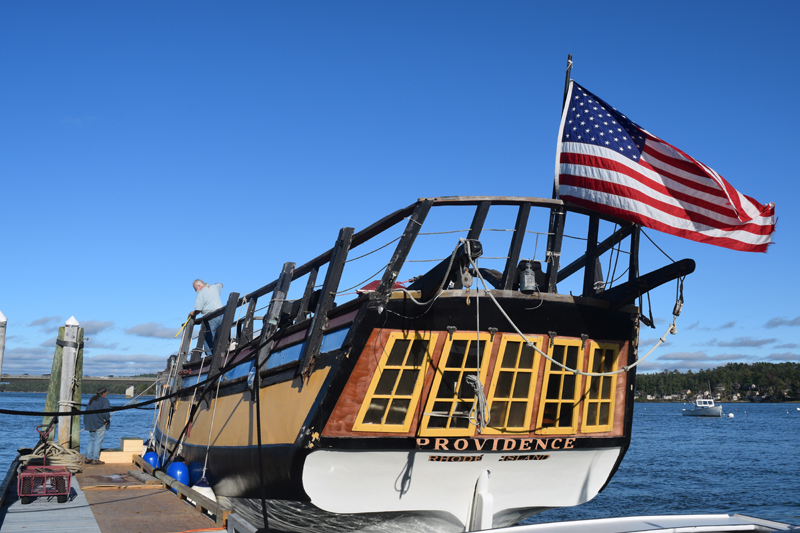 Replica of Revolutionary Warship Providence Docks in Wiscasset For