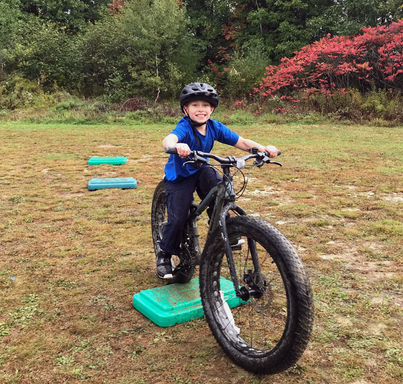 Having fun on a fat-tire bike.