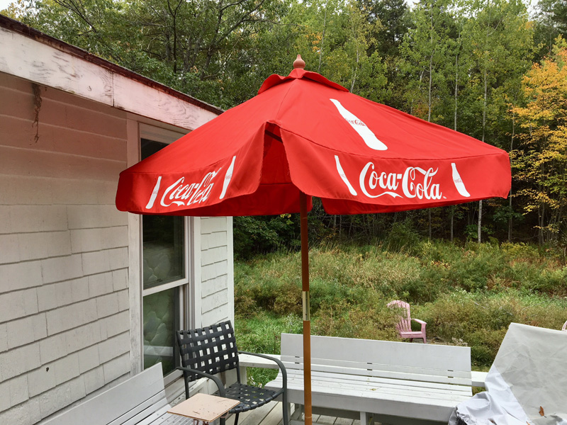 I got a new umbrella for my deck! (Suzi Thayer photo)