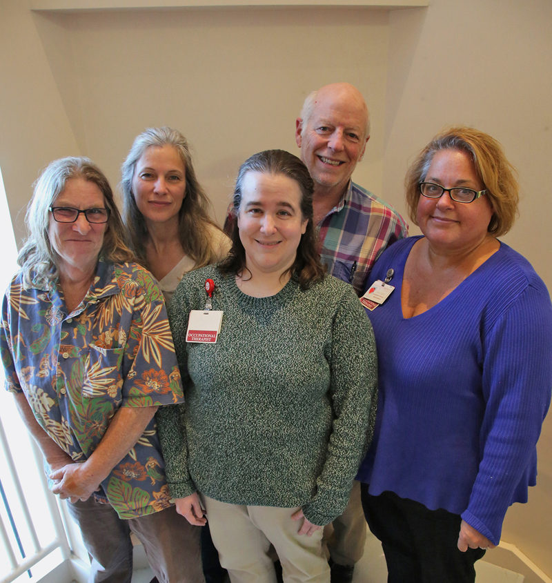 LincolnHealth will offer free cognitive screenings on Wednesday, Nov. 7 from 8:30 a.m. to 4 p.m. in Damariscotta and Boothbay Harbor. From left are LincolnHealth  Miles Campus occupational therapists Cathy Ladd, Susan Hilton, Megan McCartney, Alan Littlefield, and Leah Taylor.