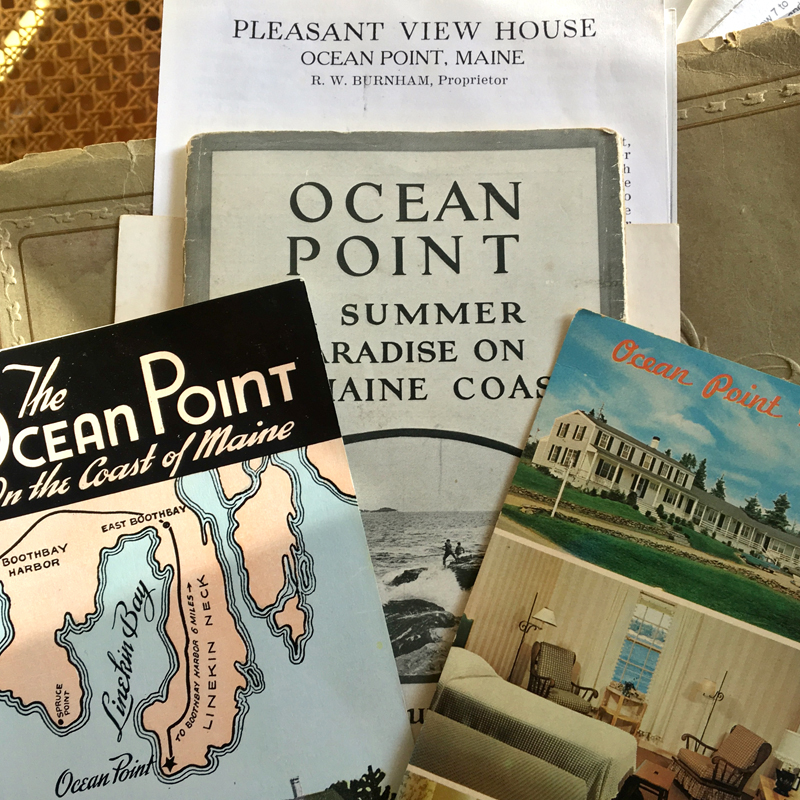 Ocean Point Inn flyers from over the years. The name of the inn was once Pleasant View House, as in the flyer at top.