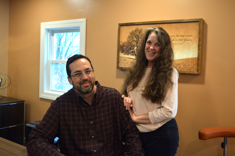 Chiropractor Dr. Thomas White and Office Manager Annee White run Spine By Design. The practice recently moved to a permanent home in Damariscotta. (Jessica Clifford photo)