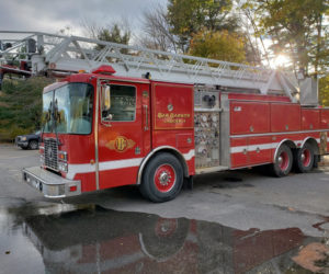 The town of Dresden is considering whether to buy this 1994 ladder truck. (Photo courtesy Steve Lilly)