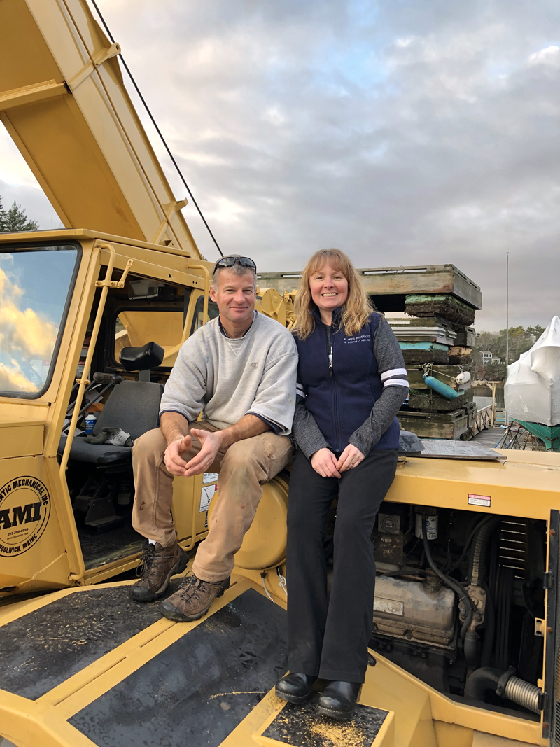 Dusty Goodwin and Amy Blake Goodwin own Blake's Boatyard, in West Boothbay Harbor, as of Sept. 1. Amy Blake Goodwin is the granddaughter of Fred Blake, who established the business in 1951. (Photo courtesy Amy Blake Goodwin)