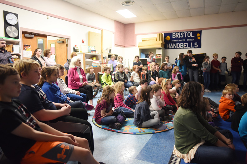 Bristol Consolidated School students attend a presentation on solar energy the morning of Thursday, Nov. 29. (Jessica Picard photo)