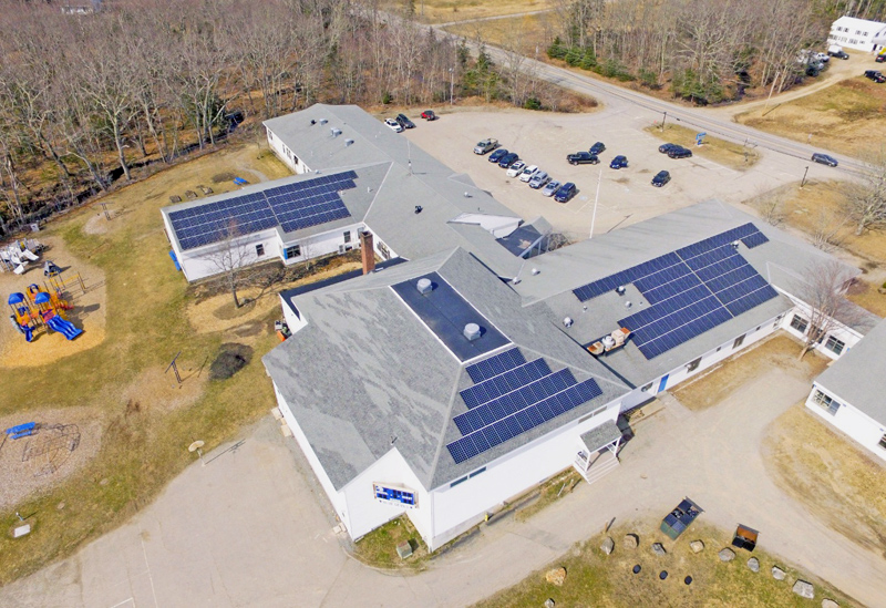 ReVision Energy installed solar panels on the roof of Bristol Consolidated School earlier this year. (Photo courtesy ReVision Energy)