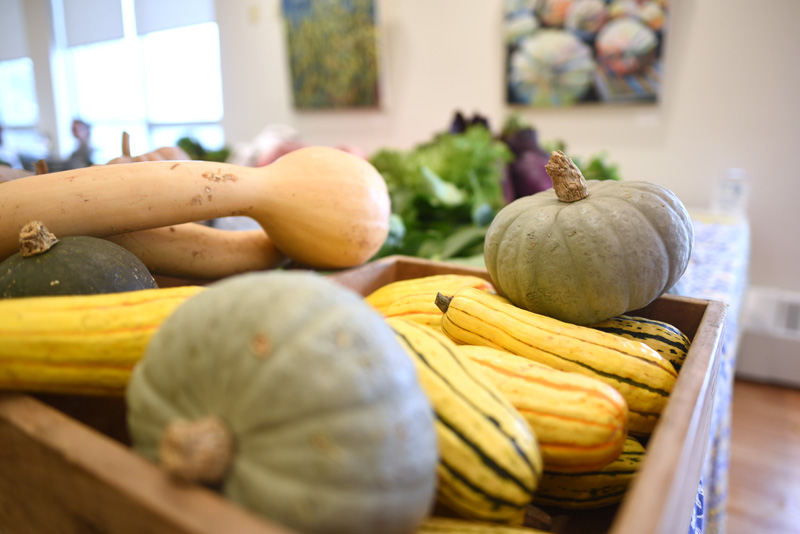 Produce from Morning Dew Farm at the farmers market at the CLC YMCA on Nov. 16. (Jessica Picard photo)