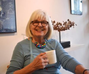 Charlotte Davenhill, owner of Tidemark Gallery & Cafe in Waldoboro. (Christine LaPado-Breglia photo)