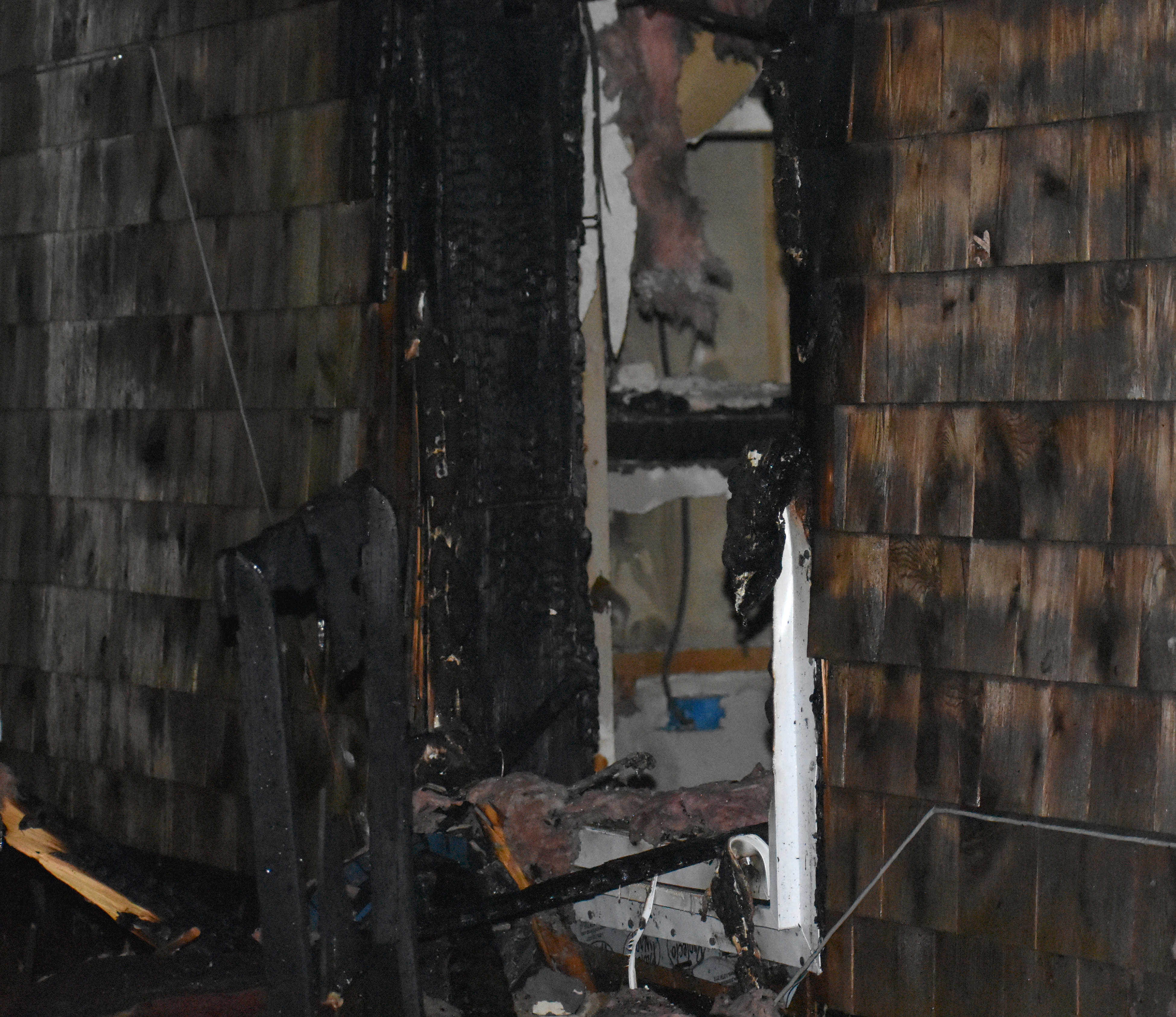 Damage to a first floor apartment unit at 76 Marble Ave, in Waldoboro, from a structure fire on the evening of Thursday, Dec. 27. (Alexander Violo photo)