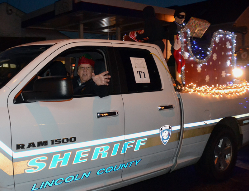 The Lincoln County Sheriff's Office won best town/municipal parade entry for its entry in the Parade of Lights. (Maia Zewert photo, LCN file)