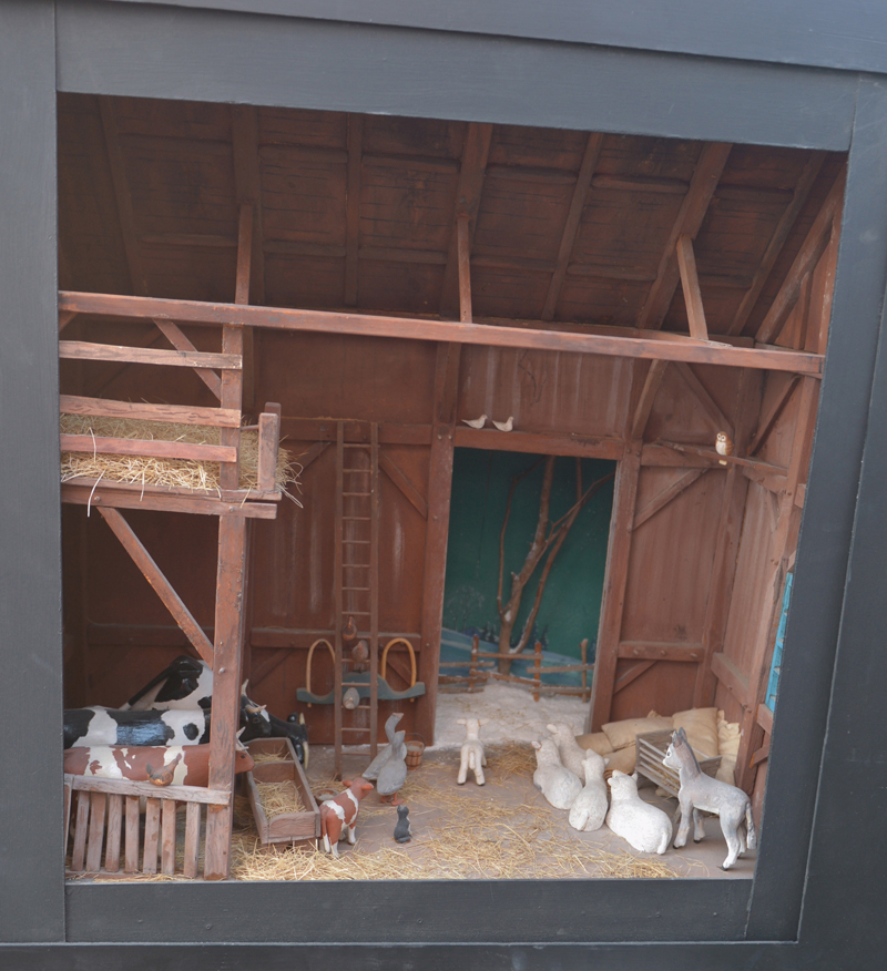 Maurice "Jake" Day's barn-scene diorama is on display at Milling Around in Newcastle.