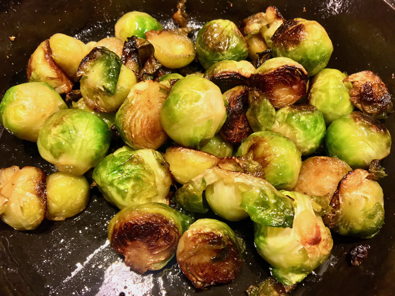 One of my favorite veggies, for holidays or whenever: pan-roasted Brussels sprouts. (Suzi Thayer photo)