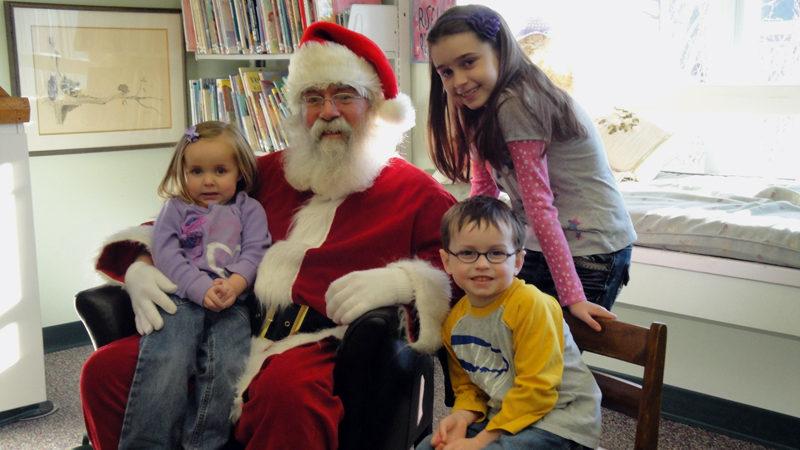 Santa Claus will be at the Waldoboro Public Library to visit with children from 10 a.m. to noon on Saturday, Dec. 15.