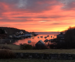 Chris Carter's photo of New Harbor at sunrise received the most votes to win the December #LCNme365 photo contest. Carter will receive a $50 gift certificate to Louis Doe Home Center, of Newcastle, the sponsor of the December photo contest.