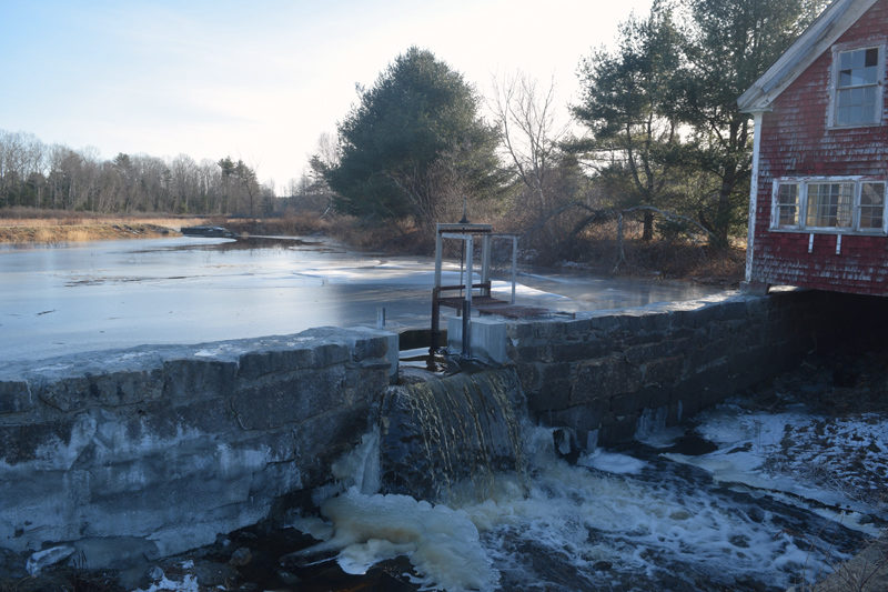 The Clary Lake Dam on New Year's Eve, after the completion of repairs in late December. The repairs will raise the lake's water level. (Jessica Clifford photo)