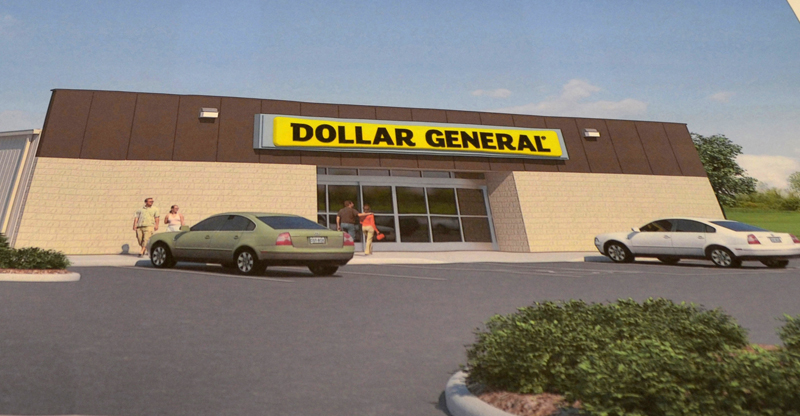 A rendering of a Dollar General store proposed for Route 1 in Wiscasset.