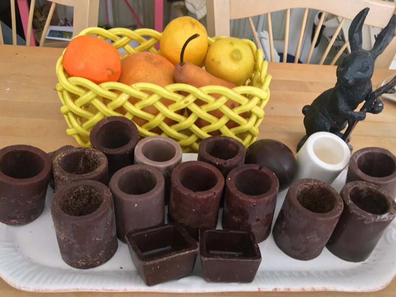 When I wasn't making custard pies during the blizzard last Sunday, I was making chocolate shot glasses. (Suzi Thayer photo)