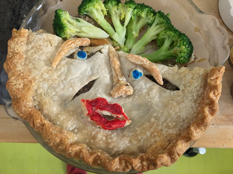 Leftover torture pie is great with a side of broccoli. (Suzi Thayer photo)